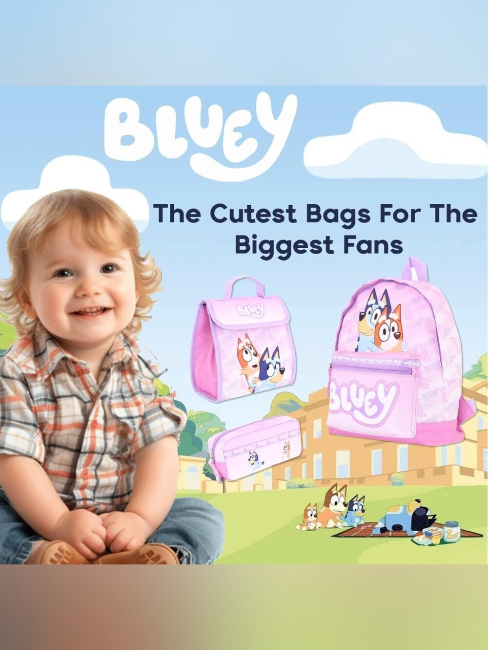 Bluey Kids Backpack Set in Pink and Purple - Picture 4 of 7